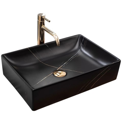 Countertop Basin Rea Inga Black Marble Matt