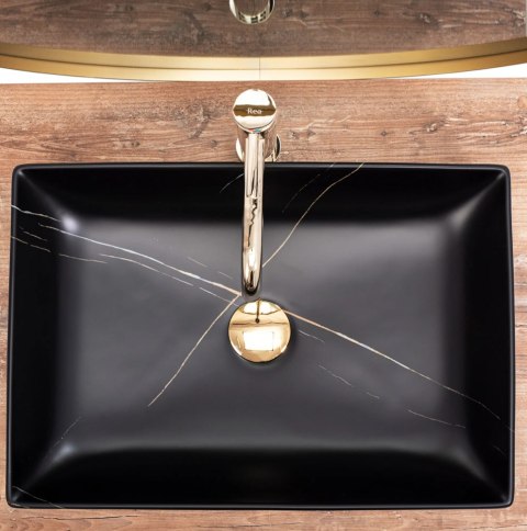 Countertop Basin Rea Inga Black Marble Matt