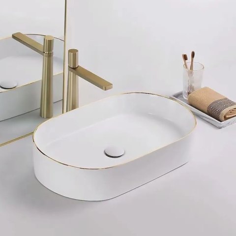 Countertop Basin Rea Nadia 60 Gold Edge