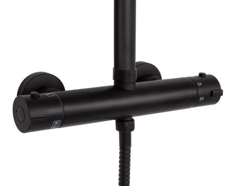 Thermostatic Shower Set REA TOM Black Thermostatic Shower Set REA TOM Black