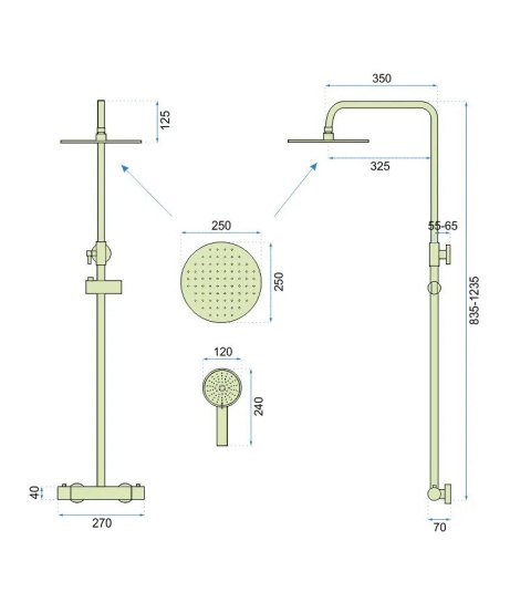 Thermostatic Shower Set REA VINCENT Black Thermostatic Shower Set REA VINCENT Black