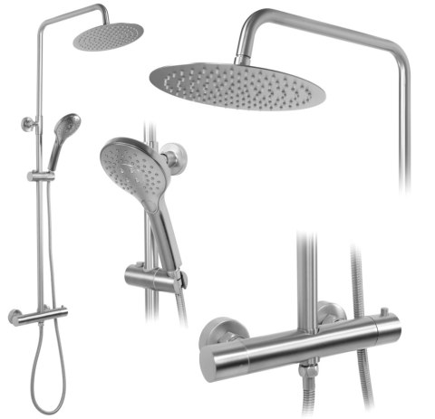 Thermostatic Shower Set REA VINCENT Brushed Nickel INOX