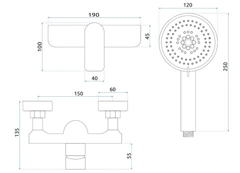 Shower Tap Dart Chrome