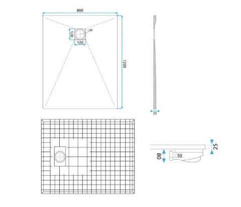 Shower Tray Magnum Black 90x90