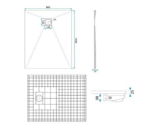 Shower Tray Magnum White 80x100