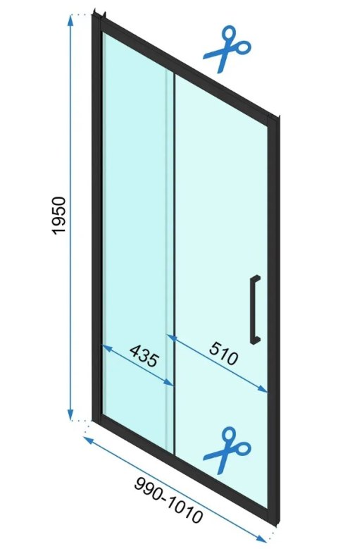 Shower Door Rapid Slide Brush Gold 100