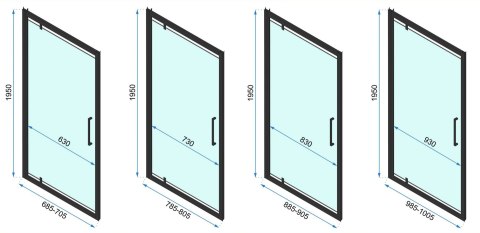Shower Door Rapid Swing Gold 90