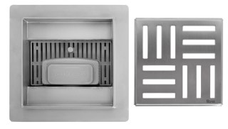 Linear Drain REA CROSS Brushed Steel 12x12
