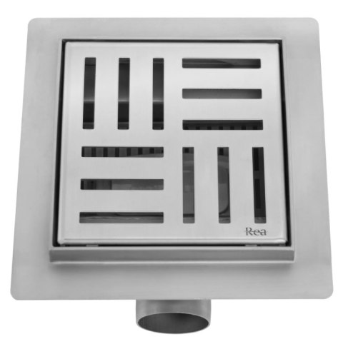Linear Drain REA CROSS Brushed Steel 15x15
