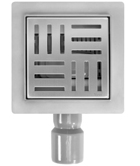 Linear Drain REA CROSS Brushed Steel 15x15