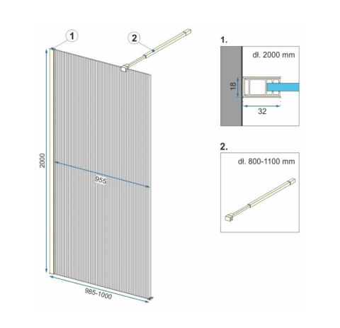 Shower Wall Aero Intimo Black 120