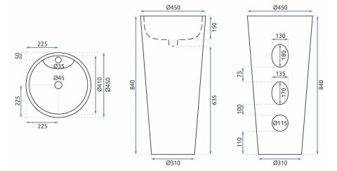 Freestanding Basin Rea Anya Granite Matt Freestanding Basin Rea Anya Granite Matt