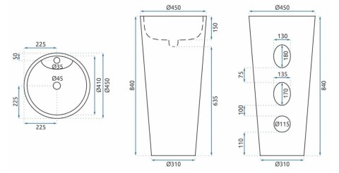 Freestanding Basin Rea Anya Lava Matt