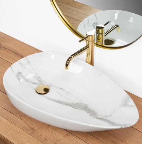 Countertop Basin Rea Greta 65 Bianco Shiny