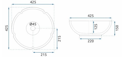 Countertop Basin Rea Marina Blue