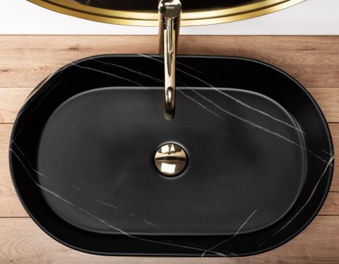 Countertop Basin Rea Nadia 60 Black Stone Matt Countertop Basin Rea Nadia 60 Black Stone Matt