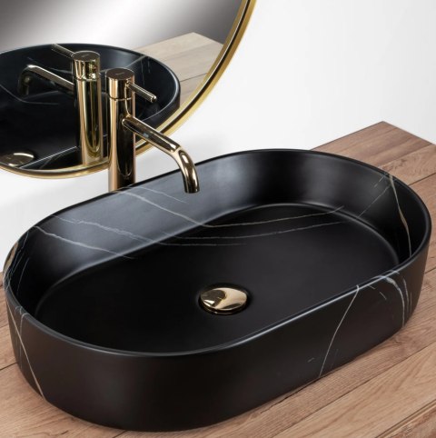 Countertop Basin Rea Nadia 60 Black Stone Matt Countertop Basin Rea Nadia 60 Black Stone Matt