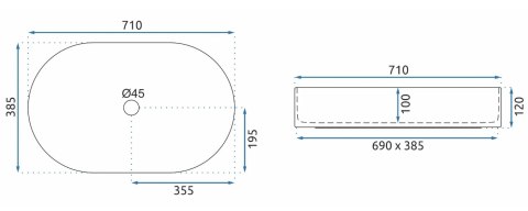 Countertop Basin Rea Nadia 70 Countertop Basin Rea Nadia 70
