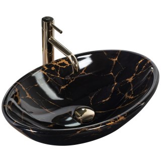 Countertop Basin Rea Pamela Black Marble Shiny