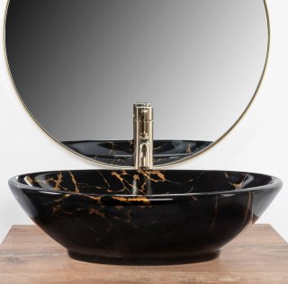 Countertop Basin Rea Pamela Black Marble Shiny