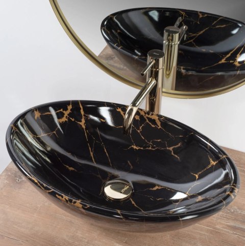 Countertop Basin Rea Pamela Black Marble Shiny Countertop Basin Rea Pamela Black Marble Shiny