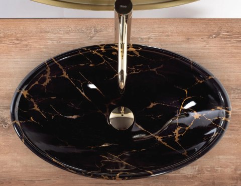 Countertop Basin Rea Pamela Black Marble Shiny Countertop Basin Rea Pamela Black Marble Shiny