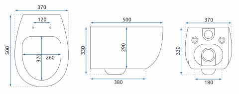 WC - LARS RIMLESS DUROPLAST/FLAT/ZM