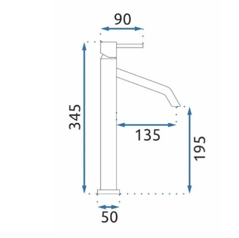 Bathroom Tap Level Brushed Gold High
