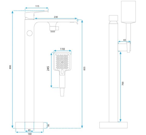 Bath Tap Floor-mounted Hass Chrome Bath Tap Floor-mounted Hass Chrome