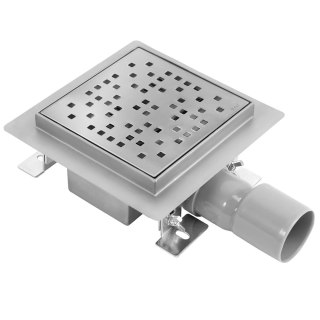 Linear Drain REA DOTS Brushed Steel 15x15