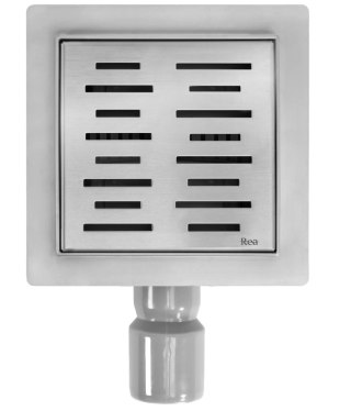 Linear Drain REA LINE Brushed Steel 12x12