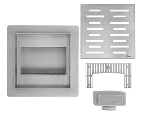 Linear Drain REA LINE Brushed Steel 12x12 Linear Drain REA LINE Brushed Steel 12x12