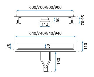 Linear Drain REA Neox Superflow Black 80