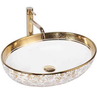 Countertop Basin Rea Margot White/Gold