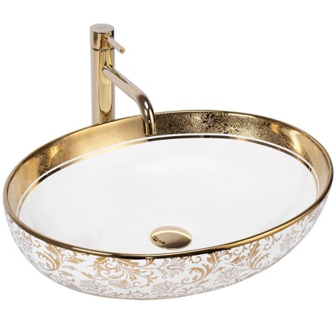 Countertop Basin Rea Margot White/Gold