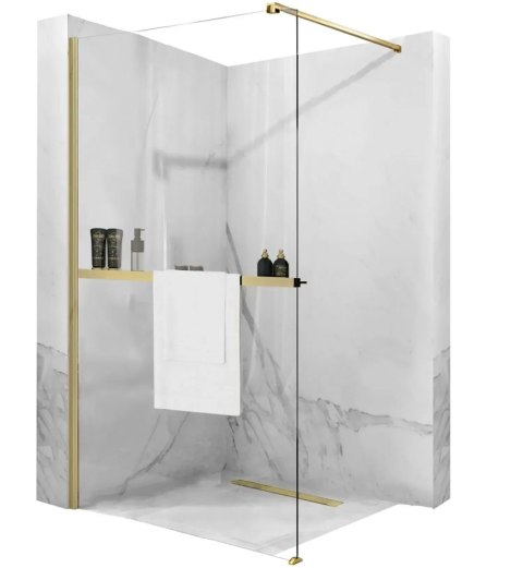 Shower Enclosure Towel Rack Shelf EVO BRUSHED GOLD Shower Enclosure Towel Rack Shelf EVO BRUSHED GOLD