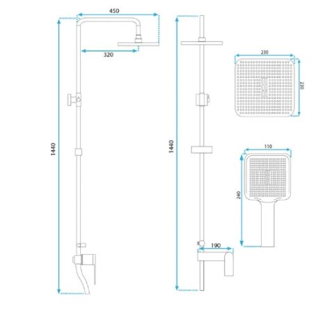 Shower Set REA STORM Black Shower Set REA STORM Black