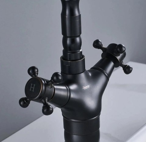 Basin Tap Rustico Black Distressed High