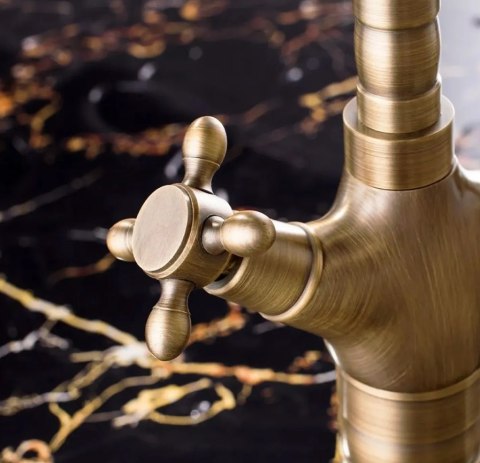 Basin Tap Rustico Antique Gold Tall