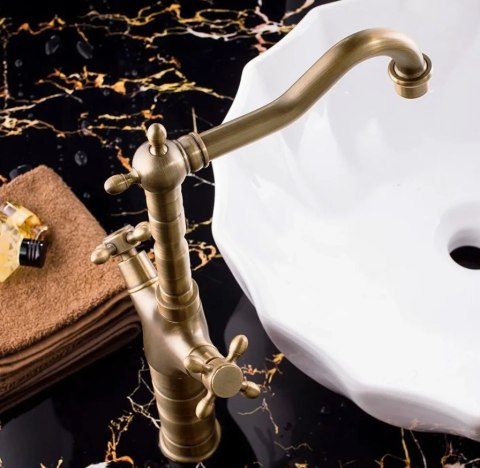 Basin Tap Rustico Antique Gold Tall