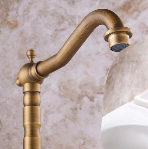 Basin Tap Rustico Antique Gold Tall