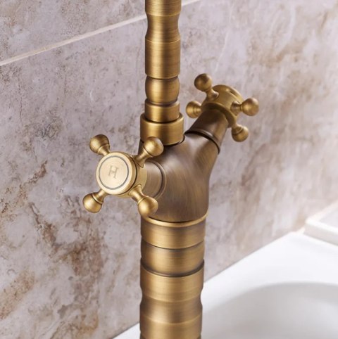 Basin Tap Rustico Antique Gold Tall