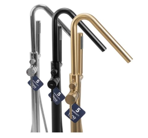 Bath Tap Floor-mounted Aras Brushed Gold