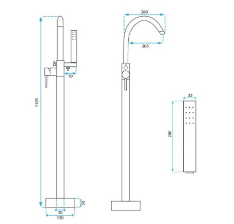 Bath Tap Floor-mounted Mono Black Bath Tap Floor-mounted Mono Black