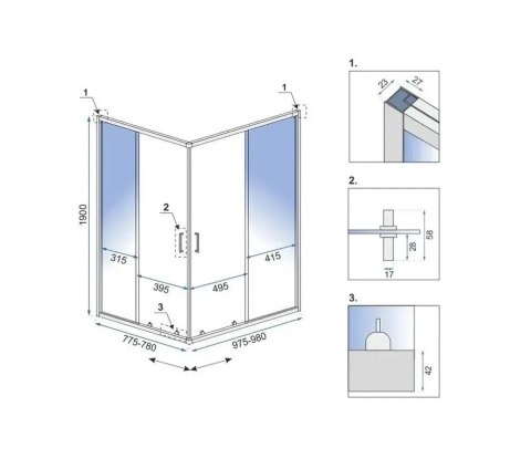 Shower Enclosure City Black 80x80 Shower Enclosure City Black 80x80
