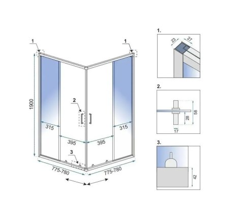 Shower Enclosure City Black 80x80 Shower Enclosure City Black 80x80
