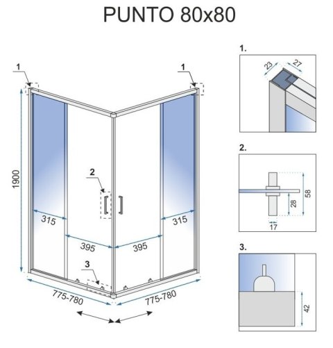 KABINA PUNTO GOLD 90x90 KABINA PUNTO GOLD 90x90
