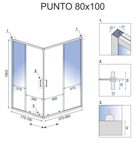 KABINA PUNTO GOLD 90x90 KABINA PUNTO GOLD 90x90