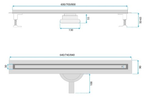 Linear Drain REA Neox Slim Pro Gold 60