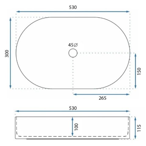 Countertop Basin Rea Layla 50
